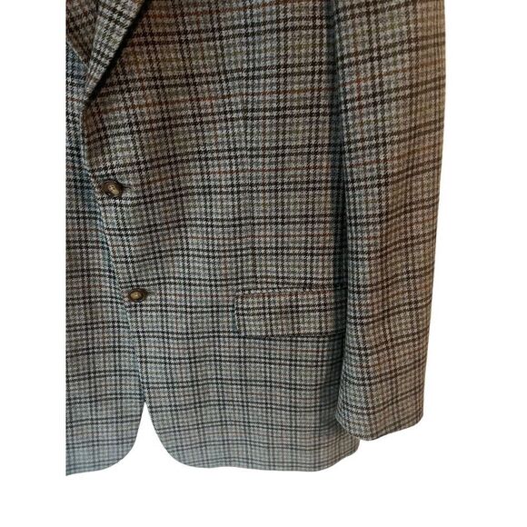 LANDS End Men’s Suit Jacket 42L Blue Tweed Blazer 2 Button Regular Fit Long Wool - Picture 5 of 10